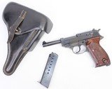 SCARCE WALTHER P38 AC 43 9MM LEATHER HOLSTER, 2-MAGS, MATCHING VISIBLE #'S - 7 of 8