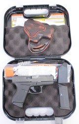 GLOCK G43 9MM 2-MAGS, BOX, LEATHER HOLSTER SEMI-AUTO PISTOL - 7 of 7