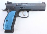 NEW CZ USA SHADOW 2 BLUE GRIPS 9MM DA/SA W/ BOX 3-MAGS, RMR PLATE - 2 of 7