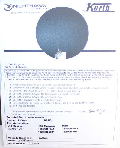 NEW KORTH NIGHTHAWK CUSTOM SUPER SPORT GTA 357 MAGNUM 6