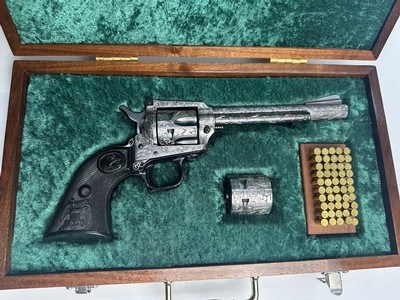 Colt New Frontier Hand Engraved .22 / .22 WMR Revolver with display box