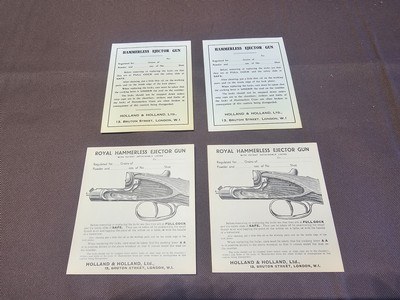 Original, Vintage Holland & Holland Charge Labels!!!!!