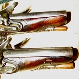 Pair Of High Quality French Double Barrel Flintlock .45 Caliber Travelers Pistols - 12 of 15