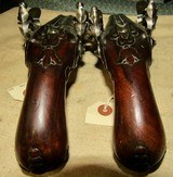 Pair Of High Quality French Double Barrel Flintlock .45 Caliber Travelers Pistols - 7 of 15