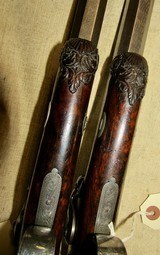 True Pair of DuBout A Metz Percussion High Grade .70 Cal Large Bore Pistols Circa 1850 - 12 of 19