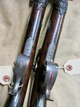 True Pair of DuBout A Metz Percussion High Grade .70 Cal Large Bore Pistols Circa 1850 - 13 of 19