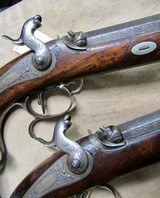 True Pair of DuBout A Metz Percussion High Grade .70 Cal Large Bore Pistols Circa 1850 - 16 of 19