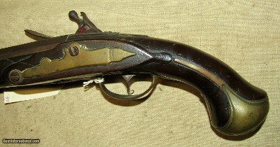 Large Continental Revolutionary War Period Flint Lock Pistol Possibly French or Dutch - Image 9 of 19