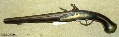 Large Continental Revolutionary War Period Flint Lock Pistol Possibly French or Dutch - Image 8 of 19