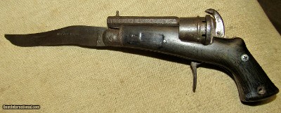 Belgian 5mm Pin Fire Revolver Folding Knife Pistol 1800's - Image 4 of 13