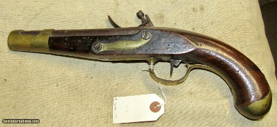 Scarce Italian Flint Lock Military Pistol Early 1800's .70 Caliber Brass Mounted - Image 8 of 16