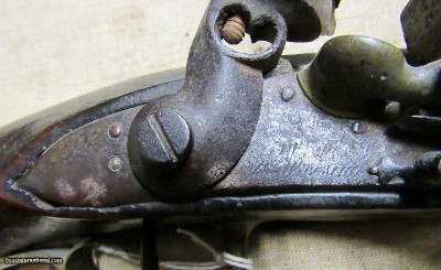 Scarce Italian Flint Lock Military Pistol Early 1800's .70 Caliber Brass Mounted - Image 4 of 16