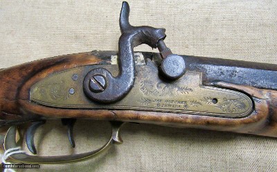 Percussion Jas Golcher Brass Lock .36 Cal Half Stock Hunting Rifle 1850's