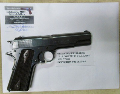 Outstanding Colt Model 1911 Military .45 ACP US Property 1913 w/ Factory & Gahimer Letters