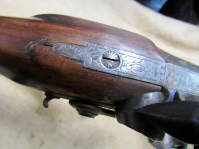 J. Richards 1780's Revolutionary War Period British Flint Lock Cannon Barrel Swivel Ramrod Officers or Travelers Pistol - Image 11 of 20