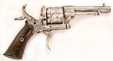 ANTIQUE ENGRAVED BELGIAN LEFAUCHEUX 7mm PINFIRE DA REVOLVER - 3 of 6