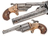 ANTIQUE SCARCE ENGRAVED MOORE'S PAT. CIVIL WAR .32 FRONT LOADING TEAT-FIRE REVOLVER - 1 of 5