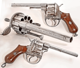 ANTIQUE LEPAGE DOUBLE ACTION 11mm CF SCARCE 10 ROUND REVOLVER - 1 of 4