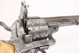 ANTIQUE ENGRAVED BELGIAN LEFAUCHEUX 12mm PINFIRE 6 RD CIVIL WAR D.A. REVOLVER NO FFL - 3 of 5