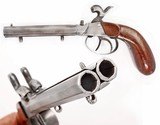 ANTIQUE PERCUSSION DOUBLE BARREL GERMAN POCKET PISTOL .44 CALIBER - 1 of 6