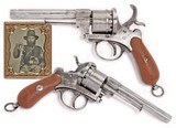 ANTIQUE BELGIAN LEFAUCHEUX 12mm PINFIRE 6 RD CIVIL WAR D.A. REVOLVER NO FFL - 1 of 5