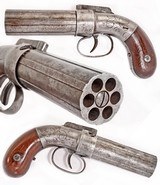 ANTIQUE ALLEN & THURBER 6 SHOT CIVIL WAR PERCUSSION BAR PEPPERBOX .32 CAL. NO FFL. - 1 of 4