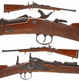 ANTIQUE SPRINGFIELD TRAPDOOR CARBINE US ARMY M 1884 45-70 GOV. TANG PEEP SIGHT REBUILT EXCELLENT. NO FFL - 1 of 7