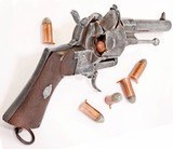 ANTIQUE SPANISH ENGRAVED LEFAUCHEUX 6 ROUND DOUBLE ACTION CIVIL WAR 12 mm PINFIRE REVOLVER. NO FFL. - 3 of 5