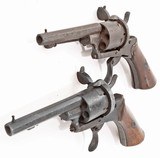 TWO ANTIQUE 7mm PINFIRE D.A. FOLDING TRIGGER 6 ROUND CIVIL WAR REVOLVERS. NO FFL. - 3 of 4