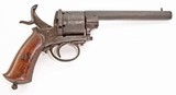 ANTIQUE LEFAUCHEUX MODEL 1854 12mm PINFIRE CIVIL WAR REVOLVER. NO FFL. - 2 of 5