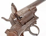 ANTIQUE LEFAUCHEUX MODEL 1854 12mm PINFIRE CIVIL WAR REVOLVER. NO FFL. - 3 of 5