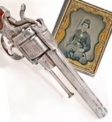 ANTIQUE LARGE ENGRAVED LEFAUCHEUX 12mm PINFIRE CIVIL WAR 6 ROUND REVOLVER. NO FFL. - 3 of 6