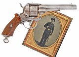 ANTIQUE LARGE ENGRAVED LEFAUCHEUX 12mm PINFIRE CIVIL WAR 6 ROUND REVOLVER. NO FFL. - 1 of 6