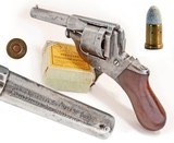 ANTIQUE RARE FRENCH BABY PERRIN D.A. 9mm CF REVOLVER CHAUDIN PAT. NO FFL. - 2 of 4