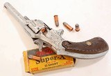 ANTIQUE ENGRAVED BLUE JACKET 1.1/2 SINGLE ACTION 7 ROUND POCKET REVOLVER. NO FFL. - 2 of 5