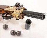 ANTIQUE T. BOLTON.Co. LONDON DOUBLE BARREL FLINTLOCK POCKET PISTOL. - 4 of 7
