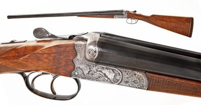 AUSTRIAN BÖHLER BLITZ GRADE 12 GA SxS ENGRAVED SHOTGUN. EXCELLENT. C&R