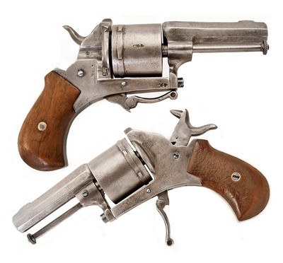 ANTIQUE RARE GERMAN 6 ROUND 32 RIMFIRE SMOOTH BORE DOUBLE ACTION REVOLVER. NO FFL - Image 1 of 6