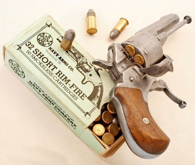 ANTIQUE RARE GERMAN 6 ROUND 32 RIMFIRE SMOOTH BORE DOUBLE ACTION REVOLVER. NO FFL - Image 2 of 6