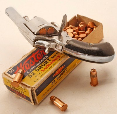 ANTIQUE BRITISH BULLDOG 32 RIMFIRE SHORT 6 ROUND DOUBLE ACTION REVOLVER. NO FFL - Image 2 of 4