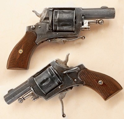 ANTIQUE GERMAN DOUBLE ACTION FOLDING TRIGGER 32 COLT REVOLVER. NO FFL. - Image 1 of 5