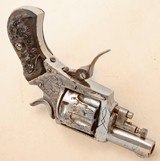 ANTIQUE ENGRAVED DOUBLE ACTION FOLDING TRIGGER 6 ROUND .32 COLT SHORT CAL. REVOLVER EXCELLENT. NO FFL. - Image 5 of 5