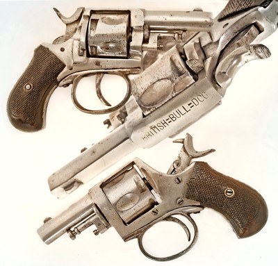 ANTIQUE BRITISH=BULL=DOG 32 S&W 5 ROUND DOUBLE ACTION REVOLVER. NO FFL. - Image 1 of 6
