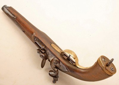 ANTIQUE FLINTLOCK SINGLE SHOT PISTOL 9 INCH 70 CALIBER. - Image 3 of 6
