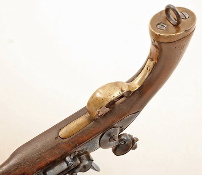 ANTIQUE FLINTLOCK SINGLE SHOT PISTOL 9 INCH 70 CALIBER. - Image 6 of 6