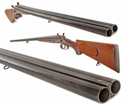 ANTIQUE SIDE by SIDE HAMMERED 16 GA ENGRAVED SHOTGUN. NO FFL. - Image 3 of 7