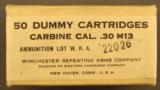 Winchester 1942 Box 30 Carbine Dummy Cartridges - 1 of 6