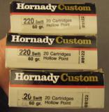 Hornady Custom and Varmint Express .220 Ammo 60 rnds - 2 of 2