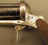 Scarce Belgian Antique Pinfire Pepperbox Pistol Excellent - 8 of 12