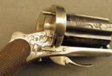 Scarce Belgian Antique Pinfire Pepperbox Pistol Excellent - 4 of 12